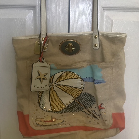 coach beach bag tote